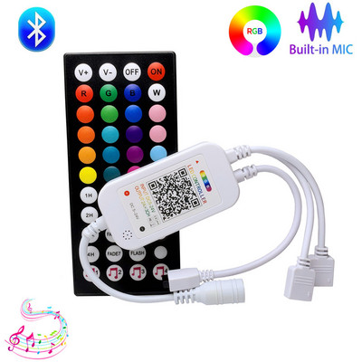 RGB светодиоден контролер DC5-24V Bluetooth управление на музика 40 клавиша IR дистанционно 16 милиона цвята с режим на таймер за 5050 2835 LED лента