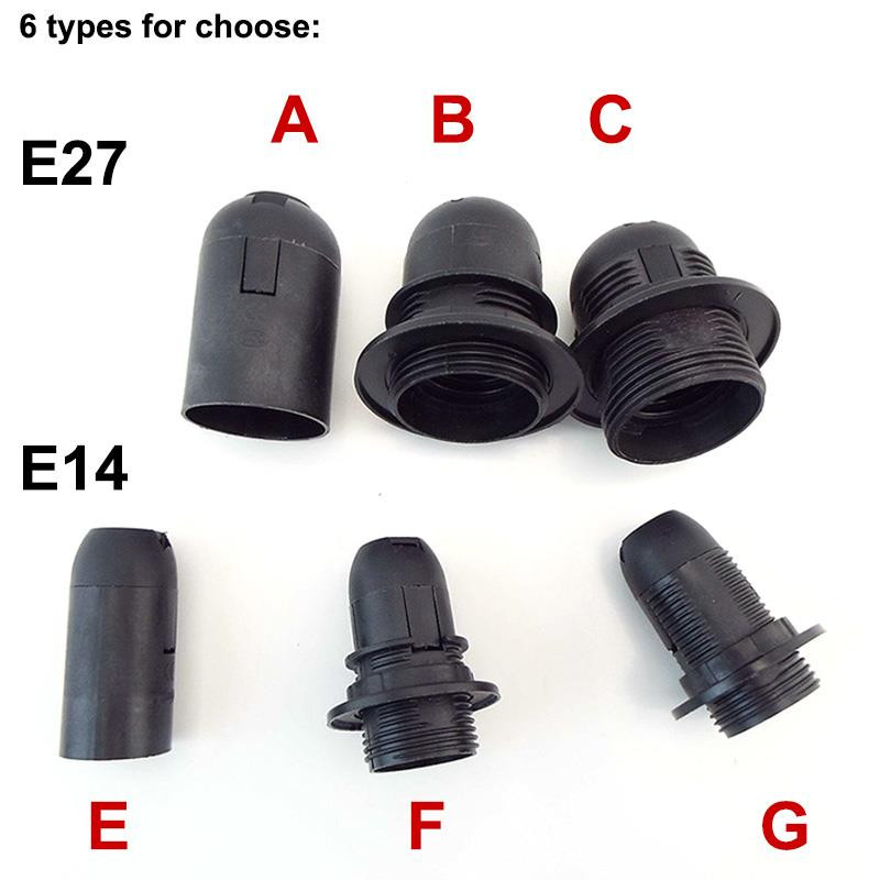 Balta juoda 220V 110V 2A varžtas E14 E27 M10 lizdo lemputės laikiklis "pasidaryk pats" Led šviesos lempos pagrindo dangtelis Maitinimo elektrinio gaubto keitiklis