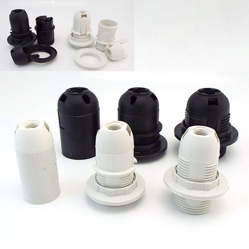 Balta juoda 220V 110V 2A varžtas E14 E27 M10 lizdo lemputės laikiklis "pasidaryk pats" Led šviesos lempos pagrindo dangtelis Maitinimo elektrinio gaubto keitiklis