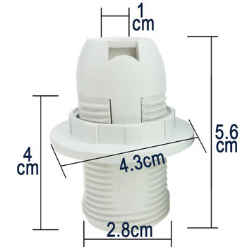 10 ΤΕΜ Λευκό Μαύρο 2Α Πλήρης οδοντωτή βίδα E14 Στήριγμα λάμπας εξοικονόμησης ενέργειας Πολυέλαιος Led Bulb Head Socket Fitting Vintage Light Base
