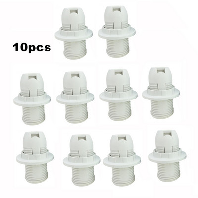 10 vnt. baltas juodas 2A pilnas danties varžtas E14 lempos laikiklis energiją taupantis liustra Led lemputės galvutės lizdas, tinkantis vintage šviesos pagrindui