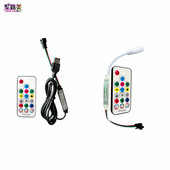 DC5V-12V 24V RGB LED-muusikakontroller, 17 klahviga RF juhtmevaba piksli-IC SPI värviline WS2811 WS2812B SK9822 SK6812 ribavalgustuslint