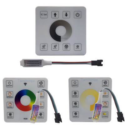 8Keys Touch Panel LED контролер за DC5-24V WS2812B WS2811 Едноцветен CCT RGB Течаща вода Течаща LED лента за конни надбягвания
