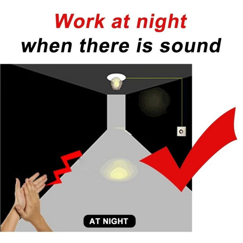 E27 garso valdymo balsu jutiklis, pagrindinės lempos laikiklis, lemputės jungiklio adapteris NIGHT E27 sriegis balso valdymas naktinis automatinis apšvietimas