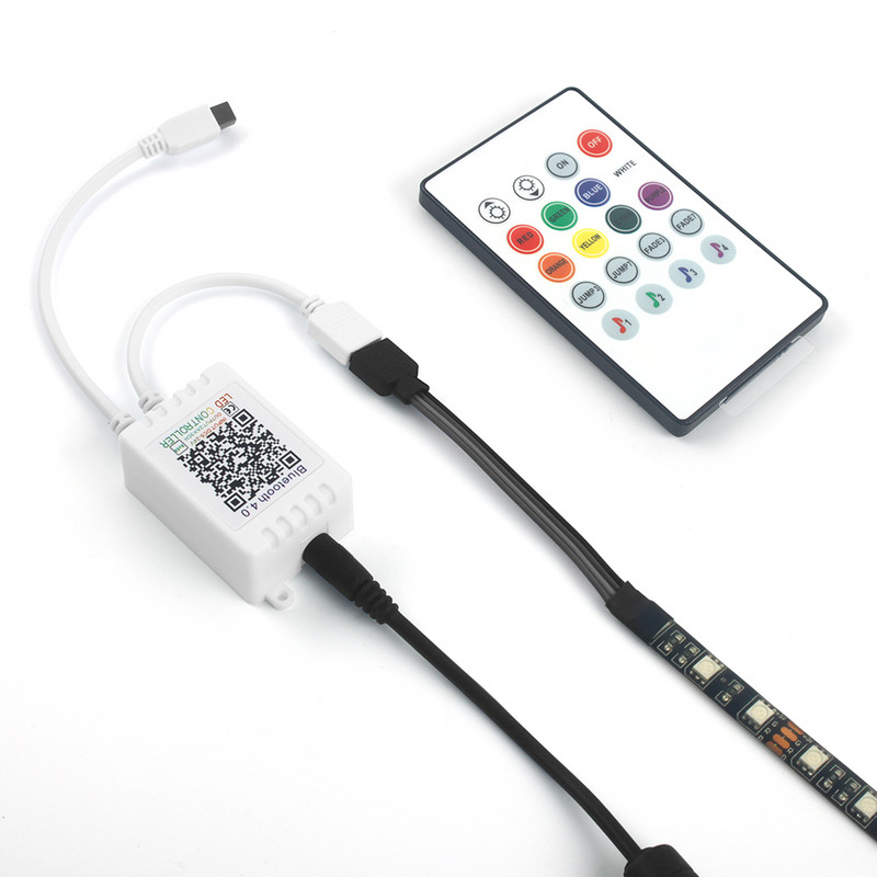 DC5-24V mini Bluetooth muusikakontroller IR kaugjuhtimispult 20 klahviga muusika heliandur Juhtmeta RGB kontroller valgusribade jaoks