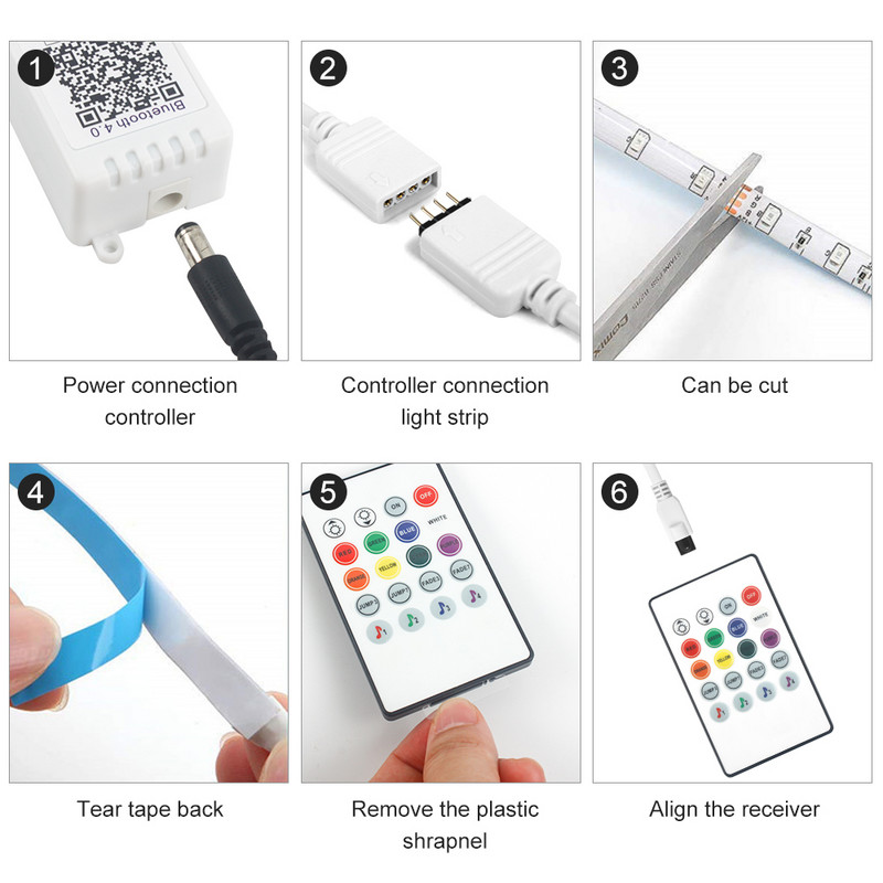 DC5-24V mini Bluetooth muusikakontroller IR kaugjuhtimispult 20 klahviga muusika heliandur Juhtmeta RGB kontroller valgusribade jaoks