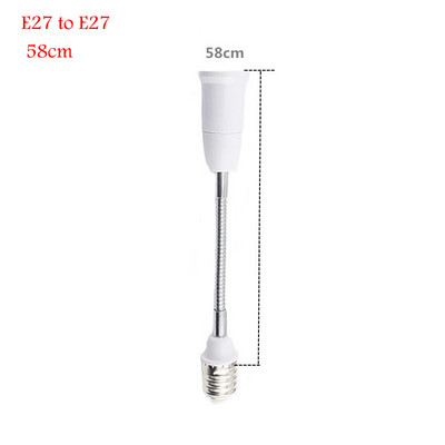 E27 LED lemputės pagrindas E27–E27 lizdas Lankstus prailginimo šviesos laikiklis Keitikliai Lempos adapteris EU JAV 18cm/28cm/38cm/48cm/58cm