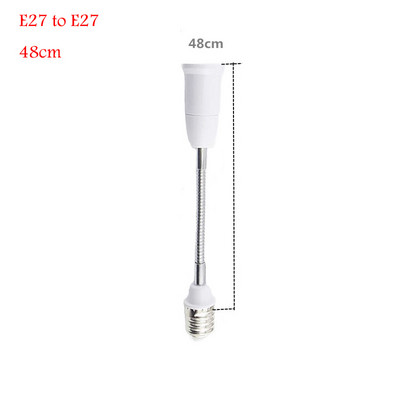 E27 LED lemputės pagrindas E27–E27 lizdas Lankstus prailginimo šviesos laikiklis Keitikliai Lempos adapteris EU JAV 18cm/28cm/38cm/48cm/58cm