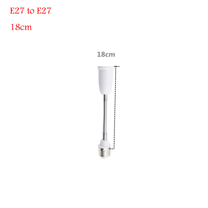 18 cm E27 kuni E27 lambipirni alusmuundurid Lambi pikendusvooliku adapter EU USA pistik LED-pistikupesa E27 painduv pikendusvalgustihoidja