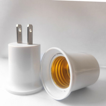Бял EU/US щепсел адаптер конвертор фасунга крушка лампа държач лампа E27 основа лампа
