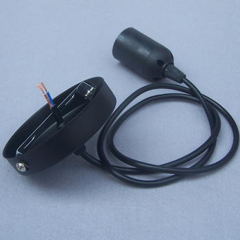 Основа Таван Роза Сенник с кабелна тел Комплект кабели Пластмасов цокъл E27 Държач за лампа Черно бял за LED модерна лампа DIY IQ