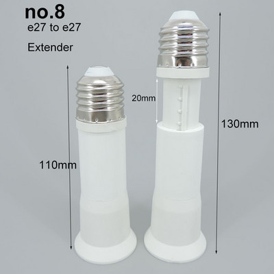 65mm 95mm 14cm Ευέλικτη λάμπα AC E27 σε 2 E27 Βάση βύσμα τροφοδοσίας Μετατροπέας LED Προέκταση λυχνίας LED Προσαρμογέας E27-E27
