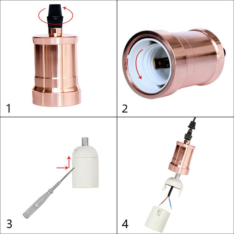 E27 lempos laikiklis Retro vintage lempos laikiklis Sraigtinis lemputės pagrindas 110V 220V šviesos lizdas Pramoninis retro jungiamosios detalės lempos laikiklio tvirtinimas