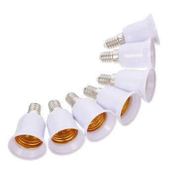 7 τεμ. Convert Lamp Head Chandelier Bulbs Adapter Converter Converter Αξεσουάρ Βάση φωτός Πλαστικοί μετατροπείς E14 E27 Βάση LED