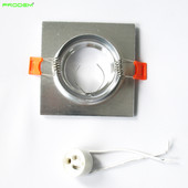 2 PACK DIY rinkiniai Kvadratinis rėmas GU10 taškinio apšvietimo atraminiam stovui Metalinis LED prožektorių laikiklis Apvalus skersmuo 50 mm kraštas lempos puodeliui.