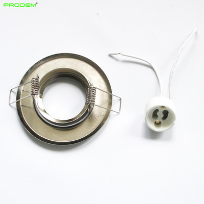 2 PACK DIY rinkiniai Kvadratinis rėmas GU10 taškinio apšvietimo atraminiam stovui Metalinis LED prožektorių laikiklis Apvalus skersmuo 50 mm kraštas lempos puodeliui.