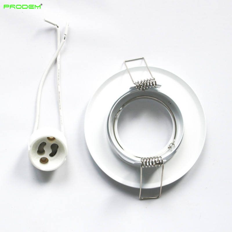 2 PACK DIY rinkiniai Kvadratinis rėmas GU10 taškinio apšvietimo atraminiam stovui Metalinis LED prožektorių laikiklis Apvalus skersmuo 50 mm kraštas lempos puodeliui.