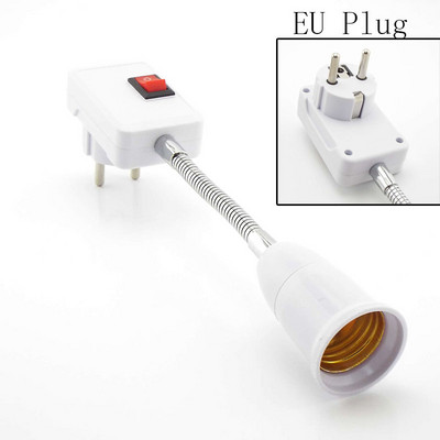 Paindlik lambipirni adapter valguse aluste hoidik konverter sisse/välja lüliti muundur E27 pistikupesa 20cm EU/US/UK pistik AC 110-220V