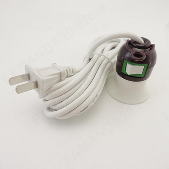 2.4M 4M AC E27 Захранващ кабел Кабел за led лампа Основи на крушката US щепсел с превключвател за висулка Държач за гнездо за окачване M20