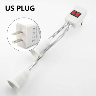 Divu E27 spuldžu spuldžu pamatņu turētāja adaptera ieslēgšanas/izslēgšanas slēdzis adaptera LED gaismas ligzda AC 110-220V elastīgs gaismas elastīgs pārveidotājs