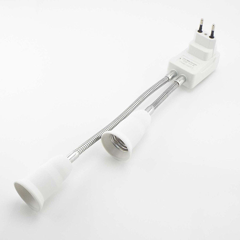 Divu E27 spuldžu spuldžu pamatņu turētāja adaptera ieslēgšanas/izslēgšanas slēdzis adaptera LED gaismas ligzda AC 110-220V elastīgs gaismas elastīgs pārveidotājs