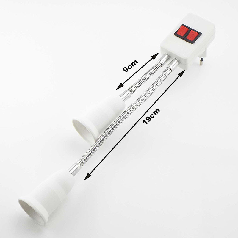 Divu E27 spuldžu spuldžu pamatņu turētāja adaptera ieslēgšanas/izslēgšanas slēdzis adaptera LED gaismas ligzda AC 110-220V elastīgs gaismas elastīgs pārveidotājs