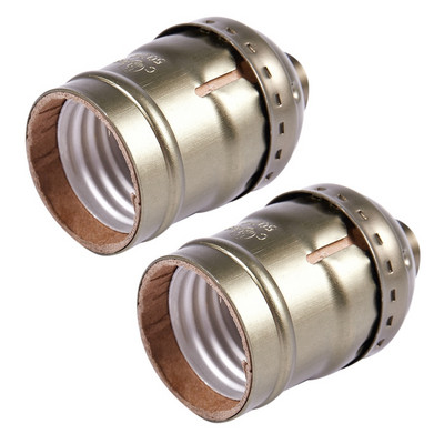 2X vana lambi valgusti aluse pistikupesa hoidiku adapter E27 pirnid ilma juhtmeta, lülitita, antiikmessing
