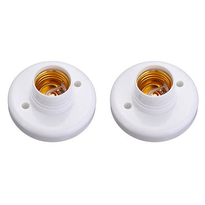 4X E27 apvalus plastikinis pagrindo varžtas lemputės lempos lizdo laikiklis baltas