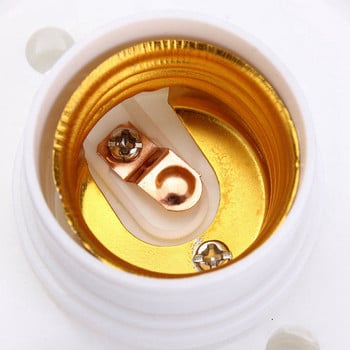 4X E27 кръгла пластмасова основа, винт, държач за фасунга за крушка, бял