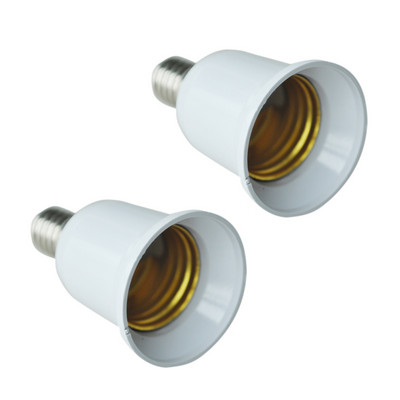 A50I 2X E14 до E27 Разширете основата LED CFL крушка Адаптер за лампа Преобразувател Винт Цокъл