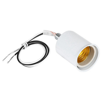 E27 керамична винтова основа, кръгла LED крушка, държач за гнездо за лампа, адаптер, метален държач за лампа с тел