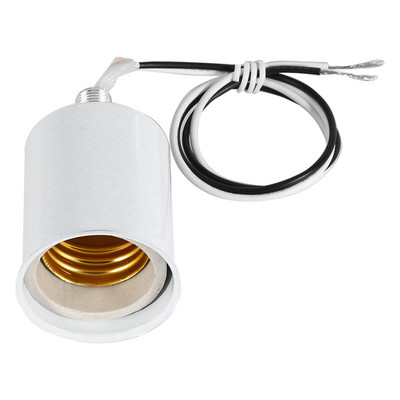 E27 керамична винтова основа, кръгла LED крушка, държач за гнездо за лампа, адаптер, метален държач за лампа с тел