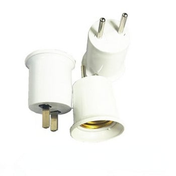 EU US Lightbulb Plug 2-Prong to E26 E27 Βιδωτός προσαρμογέας υποδοχής λαμπτήρας Μετατροπή λαμπτήρα φωτός PBT Αντίστασης στη φωτιά Γκαράζ Σπίτι 4 τεμ./παρτίδα