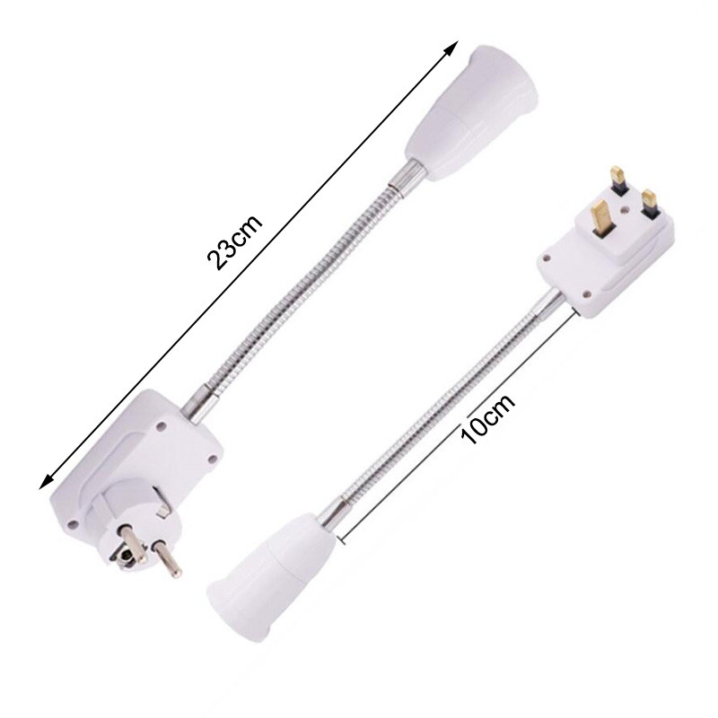 Lankstus lempos lemputės adapteris šviesos pagrindų laikiklis Konverteris įjungimo/išjungimo jungiklis Keitiklis E27 lizdas 20CM EU/US/UK Kištukas AC 110-220V