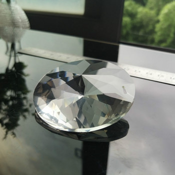 1PC 60MM кръгли кристали, висулки, призми, прозрачен стъклен полилей, кристален висящ орнамент, ловец на слънце, направи си сам, занаяти, декорация на дома
