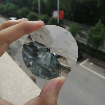 1PC 60MM кръгли кристали, висулки, призми, прозрачен стъклен полилей, кристален висящ орнамент, ловец на слънце, направи си сам, занаяти, декорация на дома