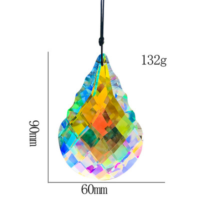Aurora AB Цветни кристални призми Висулки Ловец на слънце Висящи части за полилей Дъгови кристали Блестящ гирлянд Домашен сватбен декор
