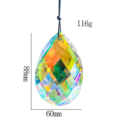 Aurora AB Цветни кристални призми Висулки Ловец на слънце Висящи части за полилей Дъгови кристали Блестящ гирлянд Домашен сватбен декор