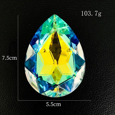 Aurora AB Цветни кристални призми Висулки Ловец на слънце Висящи части за полилей Дъгови кристали Блестящ гирлянд Домашен сватбен декор