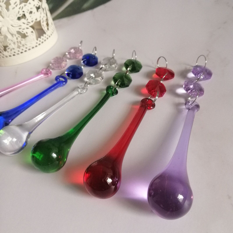 Camal 5 tk 135 mm vihmapiisk 80 mm kristallist ripatsprisma 2 kaheksanurkse helmega Garlandi lühtri lambi osa pulmade keskosa riputus