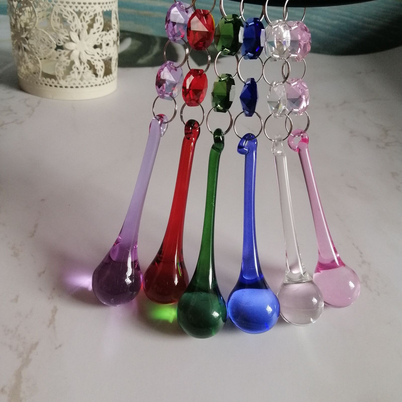 Camal 5 tk 135 mm vihmapiisk 80 mm kristallist ripatsprisma 2 kaheksanurkse helmega Garlandi lühtri lambi osa pulmade keskosa riputus