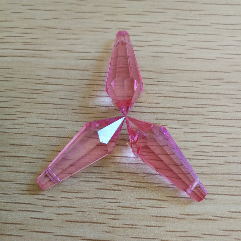 10 части 38 mm Crystal U Drop Висулка Различни цветове Стъклена висулка Призма Части Декоративни светещи мъниста