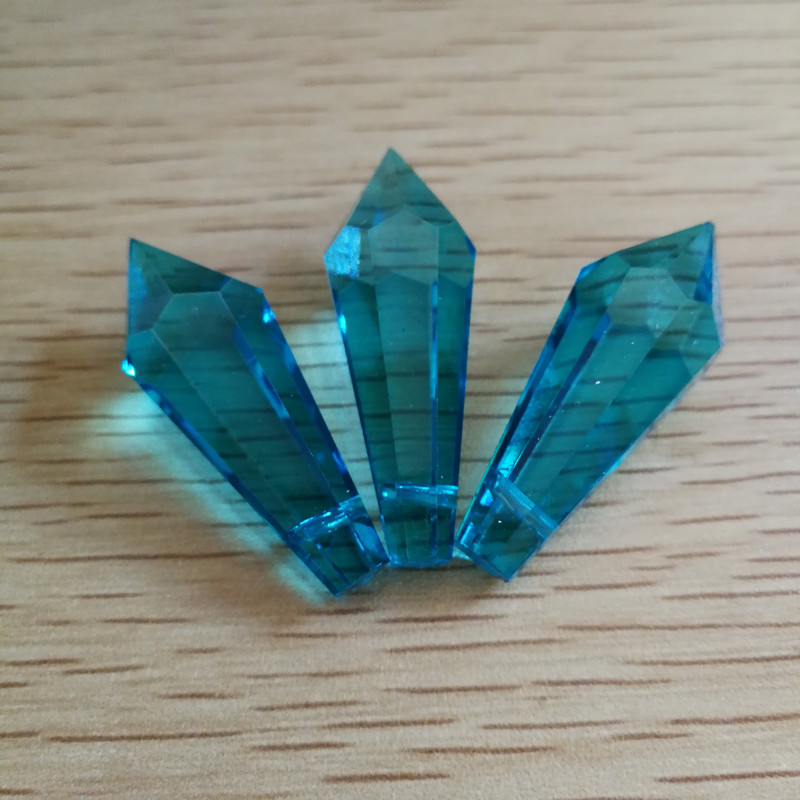 10 части 38 mm Crystal U Drop Висулка Различни цветове Стъклена висулка Призма Части Декоративни светещи мъниста