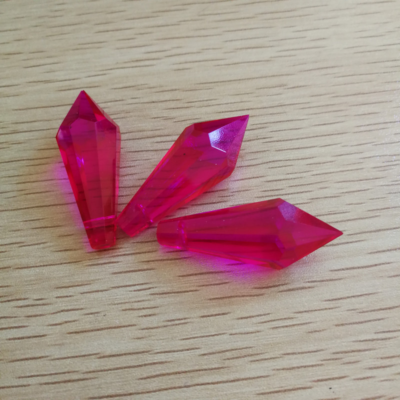 10 части 38 mm Crystal U Drop Висулка Различни цветове Стъклена висулка Призма Части Декоративни светещи мъниста