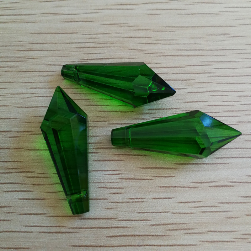 10 части 38 mm Crystal U Drop Висулка Различни цветове Стъклена висулка Призма Части Декоративни светещи мъниста