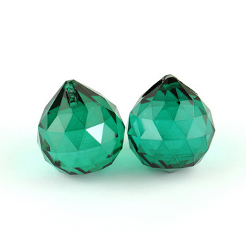 15 мм-40 мм Циркон зелен кристал Висящи фасетирани топки Кристални висулки за полилеи Горещи разпродажби Красиви стъклени осветителни части