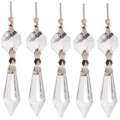 Camal 5PCS 38mm капки висулки игли папийонка кристална лампа полилей призми части висящи домашен декор осветителни аксесоари парти