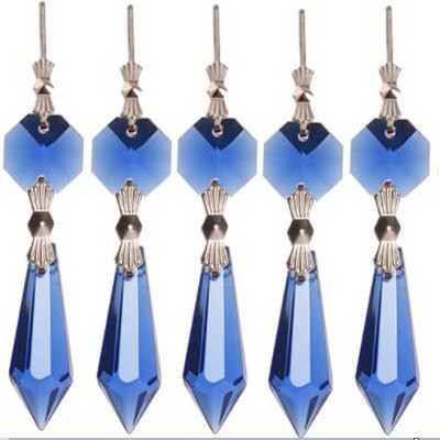 Camal 5PCS 38mm капки висулки игли папийонка кристална лампа полилей призми части висящи домашен декор осветителни аксесоари парти