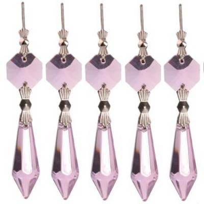 Camal 5PCS 38mm капки висулки игли папийонка кристална лампа полилей призми части висящи домашен декор осветителни аксесоари парти