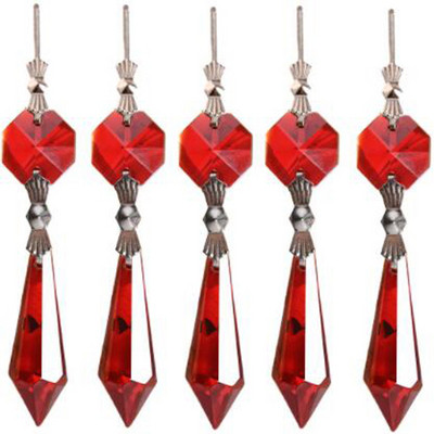 Camal 5PCS 38mm капки висулки игли папийонка кристална лампа полилей призми части висящи домашен декор осветителни аксесоари парти